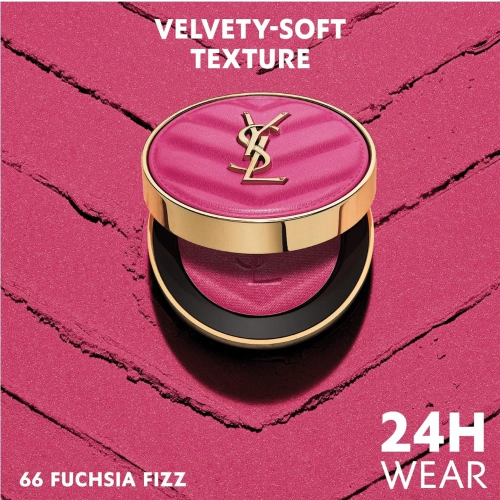 YSL Make Me Blush Powder Blush in Fuchsia Fizz 66 Full Size NIB